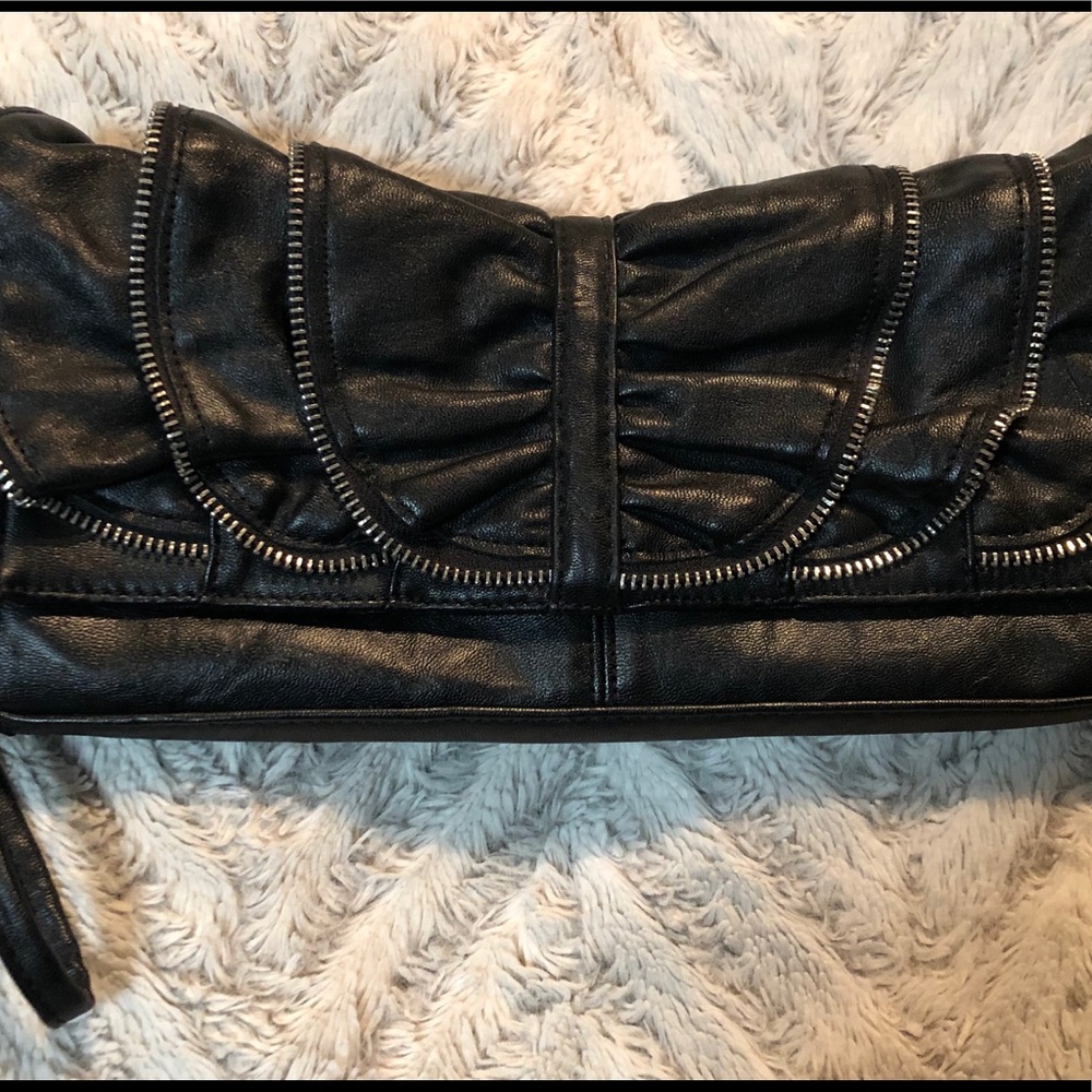 Steve Madden Black leather clutch